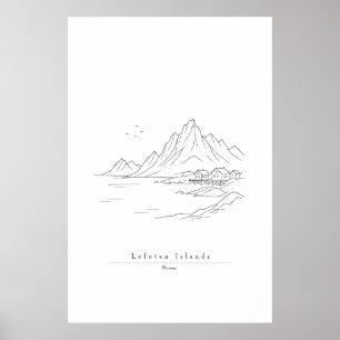 Ilhas Lofoten Minimalistas Impressão de Arte de Li