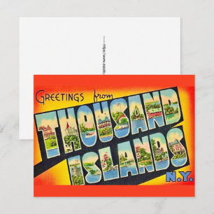 Ilhas Thousand NY Cartão Postal Retro