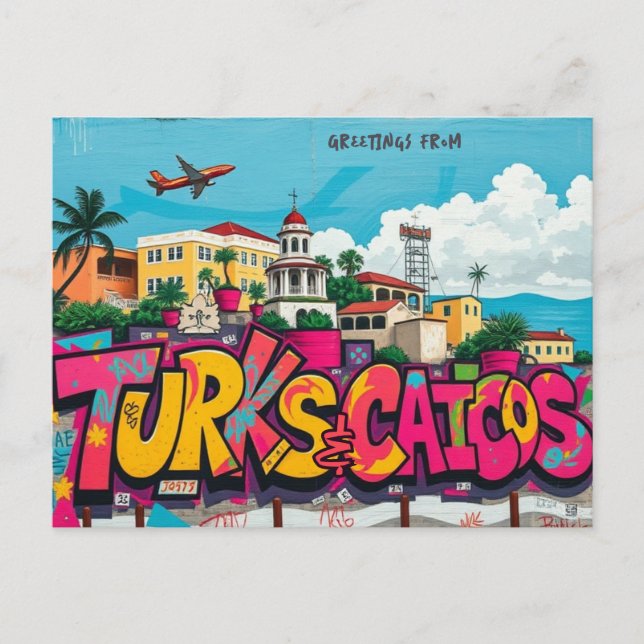 Ilhas Turcas e Caicos cartão postal grafite do Rei (Frente)