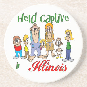 Illinois Funny Trailer Park Porta copos Sandstone