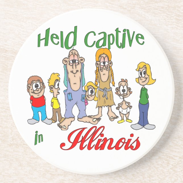 Illinois Funny Trailer Park Porta copos Sandstone (Frente)