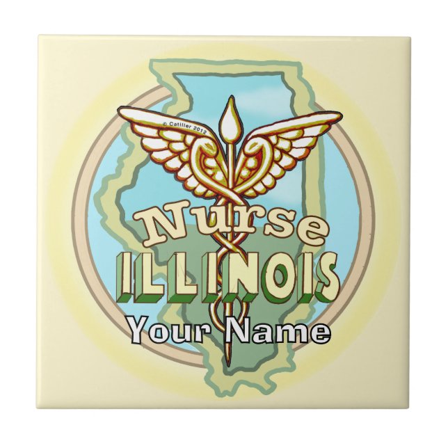 Illinois Nurse Caduceus Tile (Frente)
