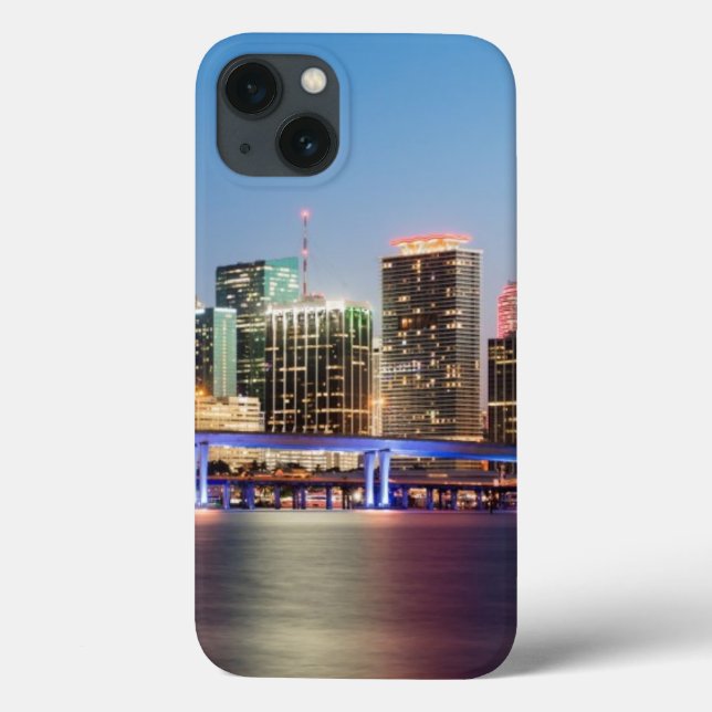 Illuminated skyline of downtown Miami at dusk (Verso)
