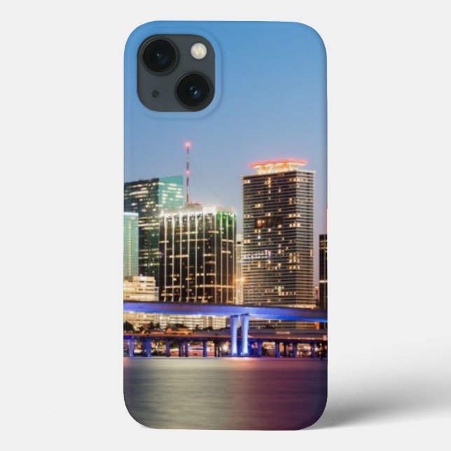 Illuminated skyline of downtown Miami at dusk (Verso)