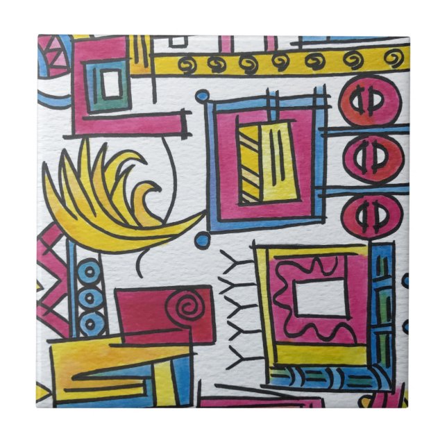 Illusory-Modern Bauhaus Geométrico Watercolor Art (Frente)