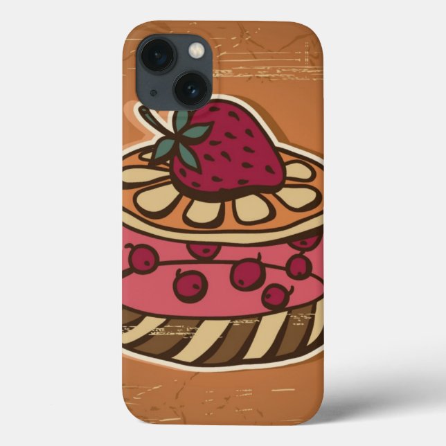 Illustration of cake in retro style (Verso)