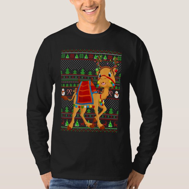 Iluminação de Camelo de Natal com Estilo de Suéter (Frente)