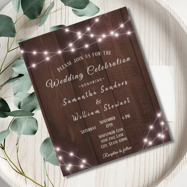 Iluminação Elegante Do Casamento De Madeira Rústic (Criador carregado)