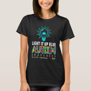 Ilumine de Azul Camiseta Conscientização do Autism