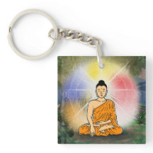 Iluminismo de Buda e Chaveiro de Roda Dharma