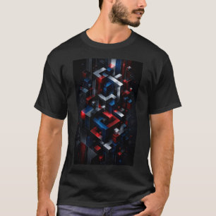 Ilusão do Cubo Infinito   Camiseta Geométrica Ultr