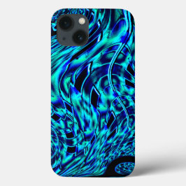 Ilusão metálica e torta, imagem azul a verde