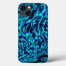 Ilusão metálica e torta, imagem azul a verde