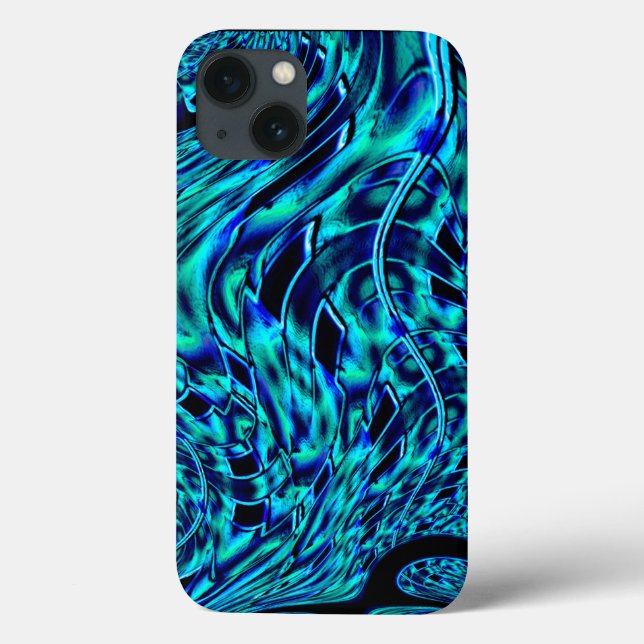 Ilusão metálica e torta, imagem azul a verde (Verso)