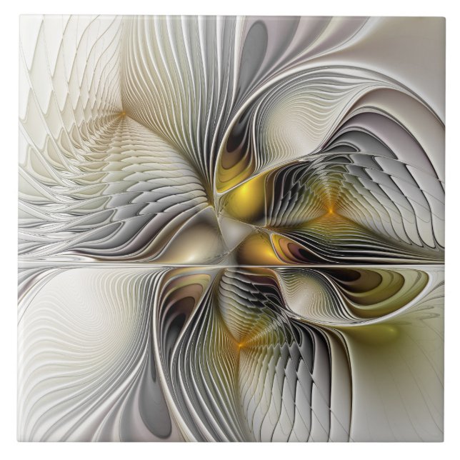 Ilusão Óptica Abstrata Fractal 3D Com Profundidade (Frente)