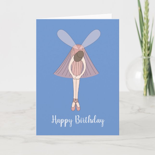 Ilusima Ballerina Fairy Blue Cartão de Aniversário (Frente)