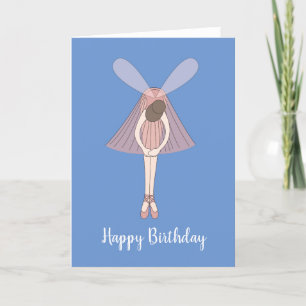 Ilusima Ballerina Fairy Blue Cartão de Aniversário