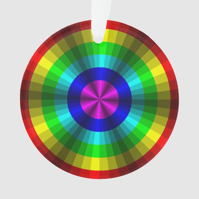 Ilusões Ópticas Ornamento Acrílico Arco-Íris (Frente)