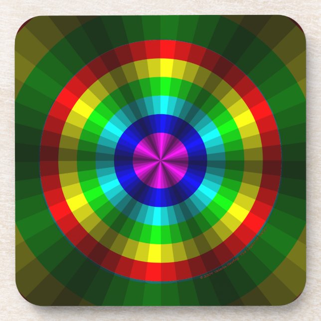 Ilusões ópticas Porta copos do arco-íris quadrado (Frente)