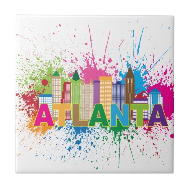 Ilustração abstrata da skyline de Atlanta Geórgia (Frente)