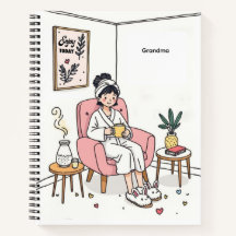 Ilustração Aconchegante do Dia das Mães para a Vov