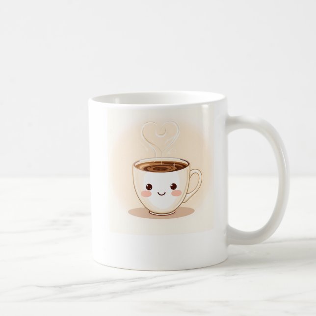Ilustração Adorável de Xícara de Café (Direita)