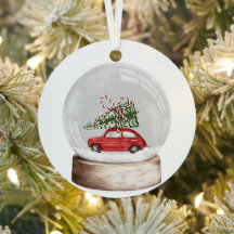 ilustração aquarela de um globo de neve de Natal