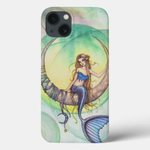 Ilustração Artística de Sereia em Aquarela Lua Cob