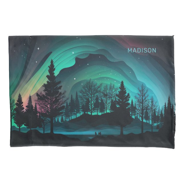 Ilustração Aurora Borealis de Nome Personalizado (Frente)