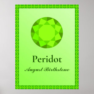 Ilustração Birthstone para August- Peridot Poster
