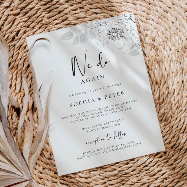 Ilustração Botânica Convite para Renovação de Vow (Criador carregado)