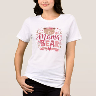 Ilustração Botânica da Mamãe Urso Floral Rosa