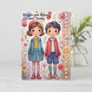 Ilustração caprichosa do Dia das Mães das crianças