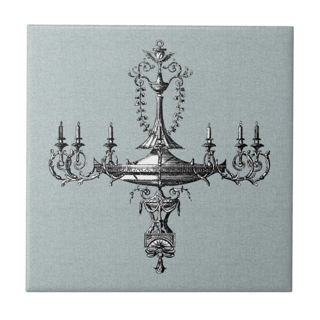 Ilustração Chandelier em azul de ferro (Frente)