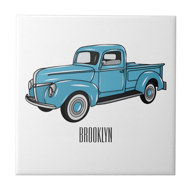 Ilustração clássica de desenho de caminhão de cole (Frente)