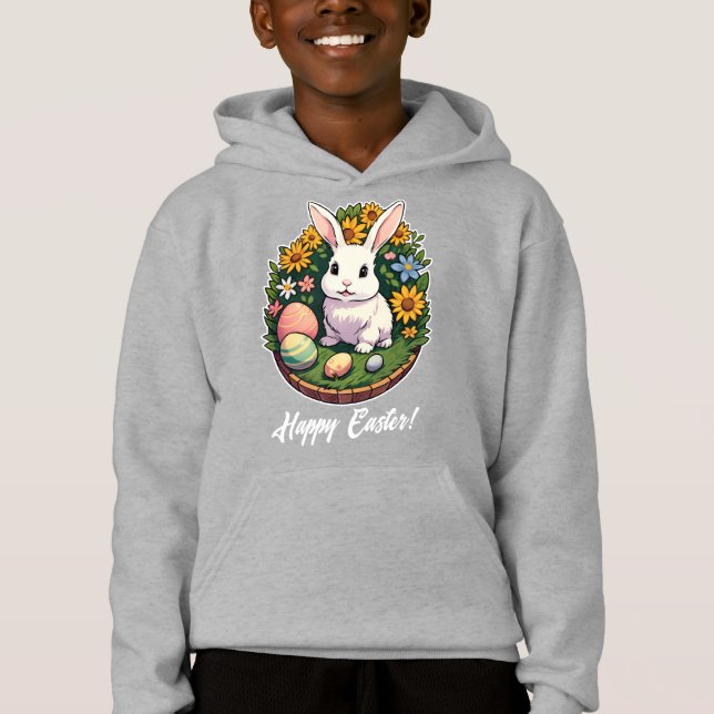 Ilustração Clássica do Coelho de Páscoa. Feliz Pás (Frente)