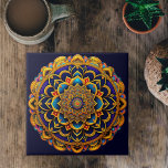 Ilustração Colorida Azul Mandala<br><div class="desc">A mandala é um padrão geométrico que muitas vezes tem forma circular,  embora possa também ser quadrado. Com padrões repetitivos e formas simétricas que irradiam de um ponto central,  cria uma composição visualmente deslumbrante e equilibrada.</div>