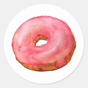 Ilustração cor-de-rosa da comida da etiqueta da