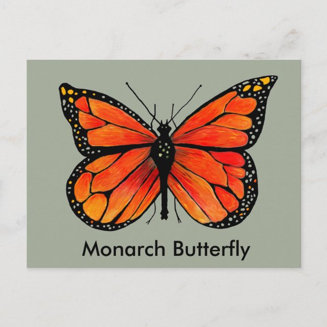 Ilustração da borboleta Monarch no cartão postal (Frente)