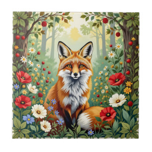 Ilustração da Flor Silvestre da Raposa na Floresta