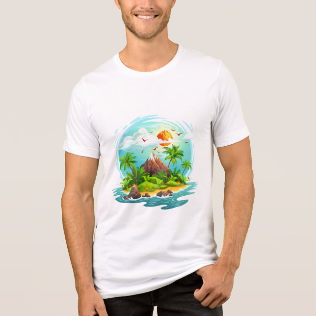 Ilustração da Ilha Tropical com o Ocean View (Frente)