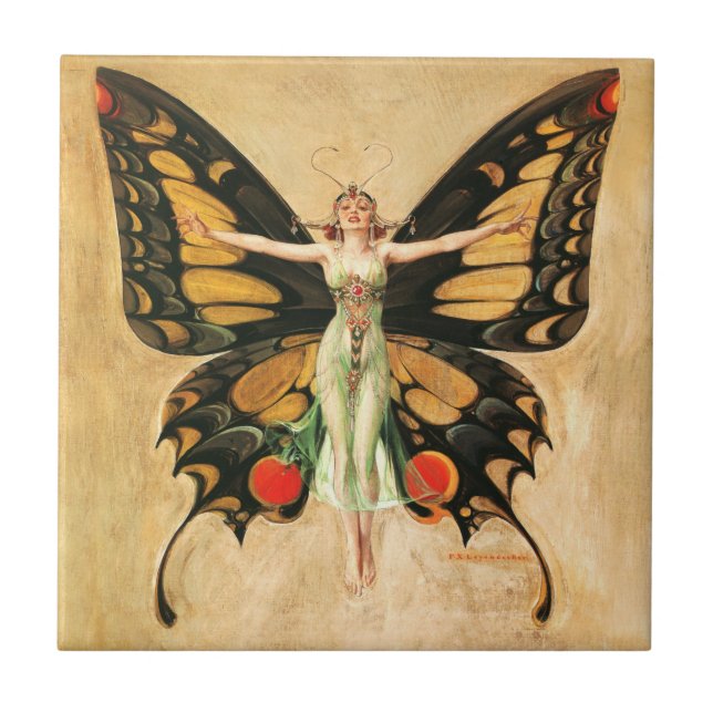 Ilustração da Mulher Borboleta Flapper por Leyende (Frente)