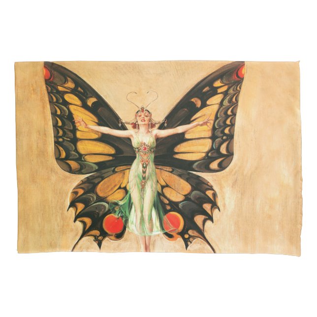 Ilustração da Mulher Voando Borboleta Flapper (Frente)