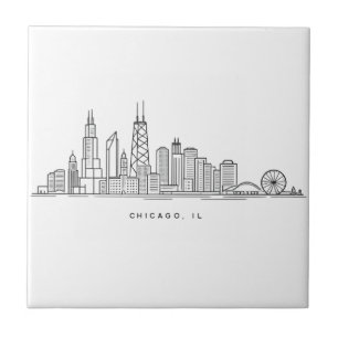 Ilustração da paisagem urbana de Chicago, IL
