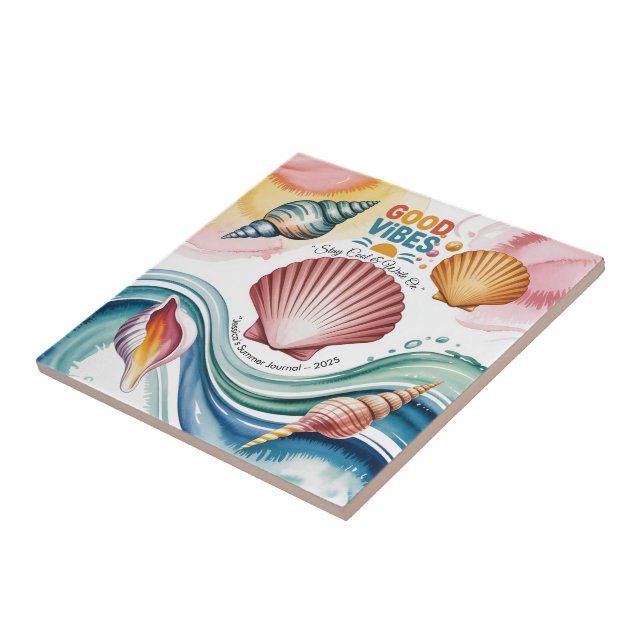 Ilustração da Praia Retro da Summer Vibes (Lateral)