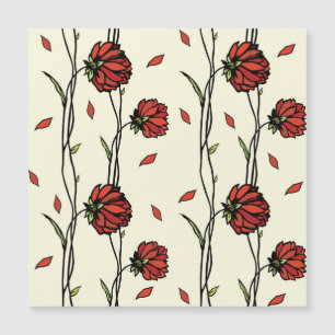 Ilustração das Flores Vermelhas Vintage