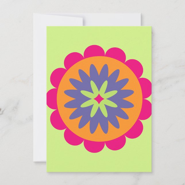 ilustração das formas florais laranja e rosa (Frente)