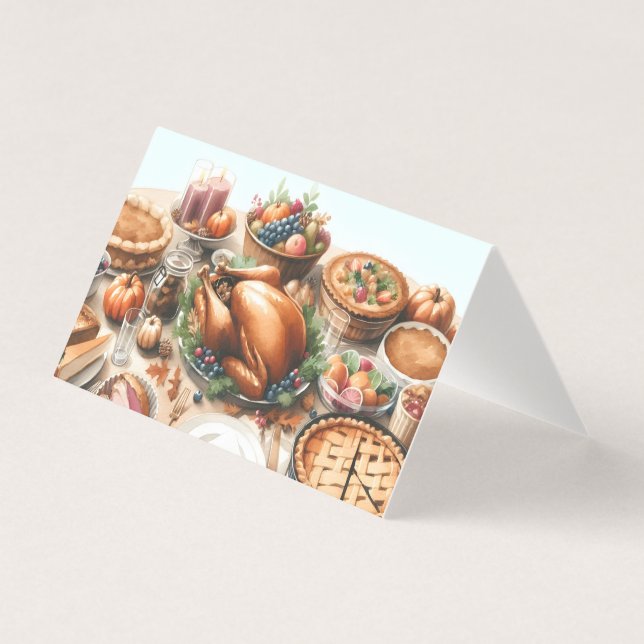 Ilustração de Ação de Graças de Aquarela (Frente)