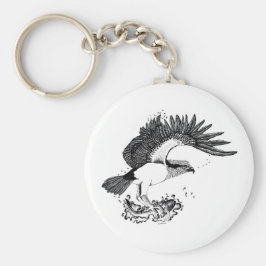 Ilustração de Águia-pescadora em chaveiro de botão