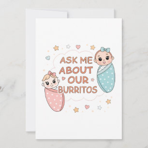 Ilustração de Anúncio de Burrito de Bebê Gêmeo Fof